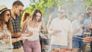 Aussies go for a barbecue on the beach during Christmas